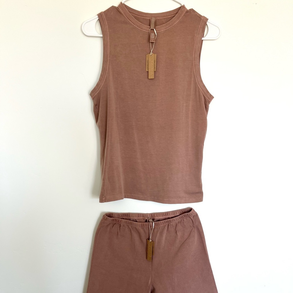 Skims Sleeveless Top and Biker Shorts Set